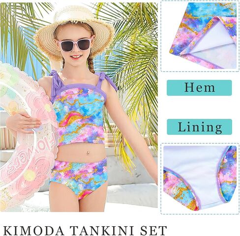 Girls 2 Piece Swimsuit Size 5-12 Summer Beach Bathing Suits for Girls Tankini Swimsuit Quick Dry Swimwear in Saudi Arabia