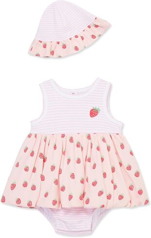 Little Me Clothes for Baby Girls' Popover Bodysuit Dress and Hat Set, 3-12 Months in Kuwait