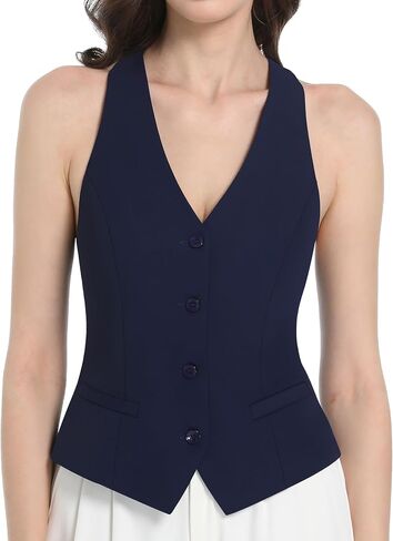 V Vocni Weistcoat سترة للنساء Racerback زر أسفل Fashiona اللباس غير الرسمي بدلة السترة in Kuwait