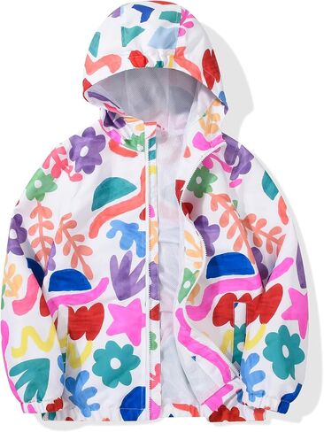Sunday Rose Girls Girls Justbreaker Jackets Lightweight Resistant Resistant Outwear مع مقنع للأطفال in Kuwait
