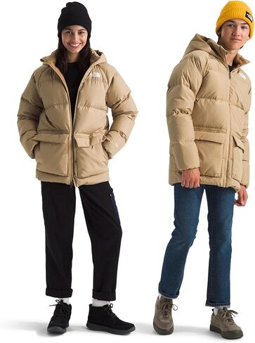 THE NORTH FACE Kids' North Down Fleece-Lined Short Parka | 600 Fill Recycled Waterfowl Down Insulated, Water Repellent in Kuwait