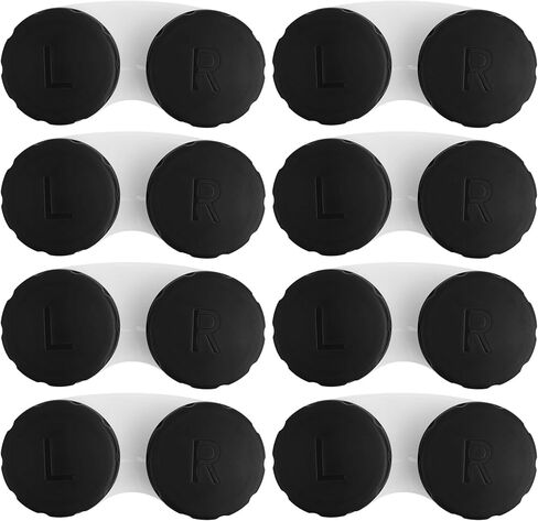 8 Pack Contact Lens Cases, Lens Holder Box Soak Storage Kit, Small Contact Cases, Lenses De Contact Box (8, Black) in Kuwait
