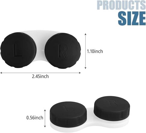 8 Pack Contact Lens Cases, Lens Holder Box Soak Storage Kit, Small Contact Cases, Lenses De Contact Box (8, Black) in Kuwait
