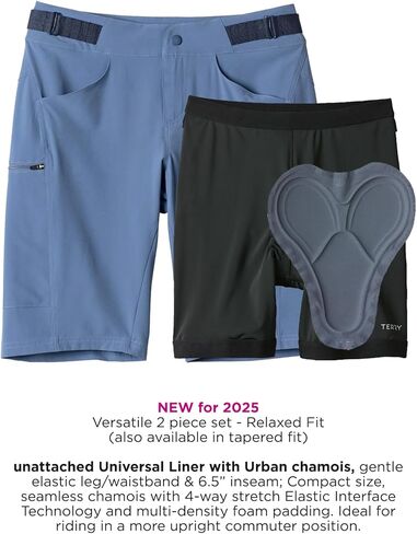 Terry Cycling Venture Short Relaxed Fit 2 in 1 Womens Hiking Cargo Short, Adjustable Waist & Padded Bike Liner Short in Kuwait