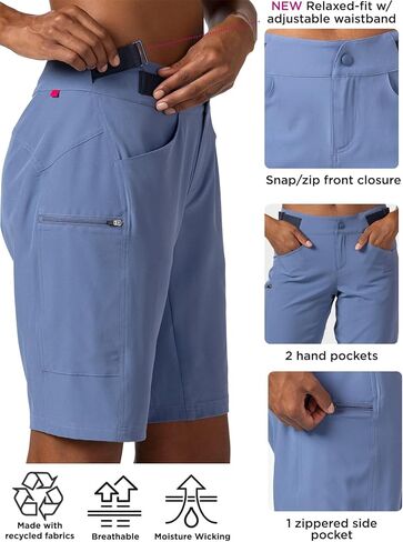 Terry Cycling Venture Short Relaxed Fit 2 in 1 Womens Hiking Cargo Short, Adjustable Waist & Padded Bike Liner Short in Kuwait