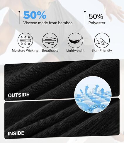 BAMBOO COOL Men's Athletic Shorts Dry Loose-Fit Running Workout Gym Shorts Breathable Lightweight Activewear with Pockets in Saudi Arabia