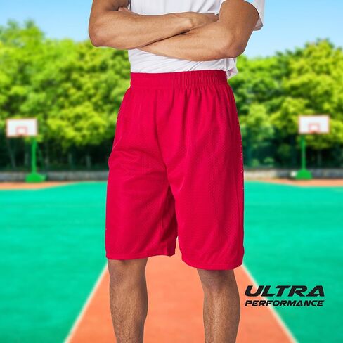 Ultra Performance Men's Athletic Mesh Short's 3 Pack Mens Basketball Shorts Gym Workout & Sport Short with Pockets for Men in Saudi Arabia