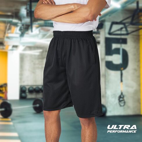 Ultra Performance Men's Athletic Mesh Short's 3 Pack Mens Basketball Shorts Gym Workout & Sport Short with Pockets for Men in Saudi Arabia