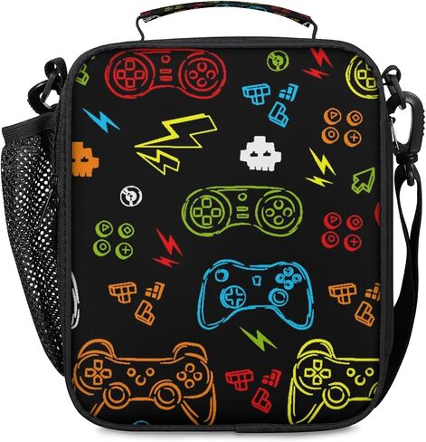 Lunch Box for Boys Girls - Reusable Insulated Lunch Bags for Kids - Video Game Large Capacity Cooler Back to School Lunch Thermal Meal Tote Kit in Saudi Arabia