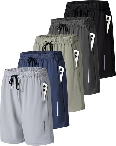 JWJ Mens Athletic Gym Workout Shorts Lightweight Quick Dry Running Basketball Shorts with Zipper Pockets in Saudi Arabia