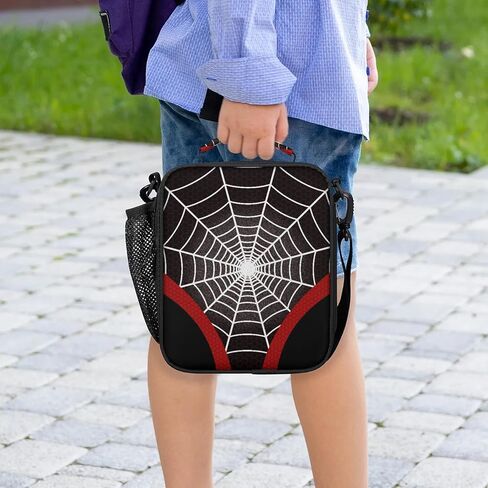 Lunch Box for Boys Girls - Reusable Insulated Lunch Bags for Kids - Black Spider Web Large Capacity Cooler Back to School Lunch Thermal Meal Tote Kit in Saudi Arabia