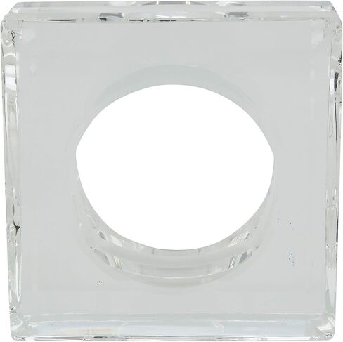 SARO Lifestyle NR016.C Clear Crystal Glass Napkin Ring with Double Edge Design (Set of 4), Clear in Kuwait