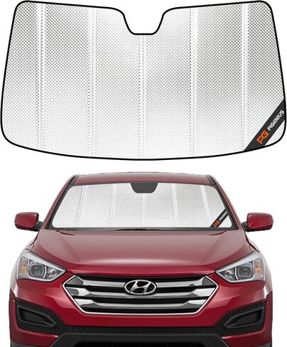 Windshield Sun Shade for 2019-2023 Hyundai Santa Fe. 2024 Upgrade Reflective Aluminum Film Front Window Sunshade for Maximum Interior Protection in Saudi Arabia