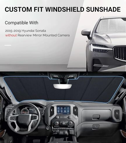 Windshield Sun Shade for 2019-2023 Hyundai Santa Fe. 2024 Upgrade Reflective Aluminum Film Front Window Sunshade for Maximum Interior Protection in Saudi Arabia