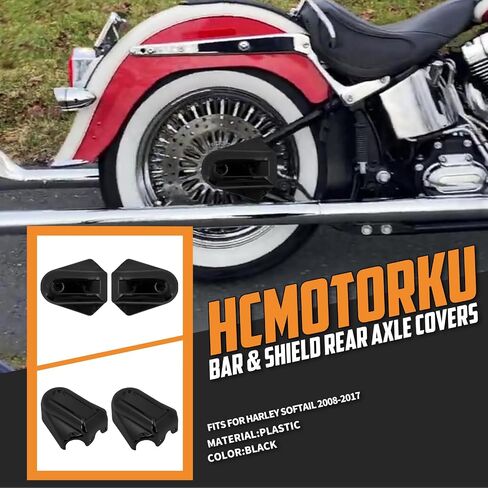HCmotorku Motorcycle Rear Axle Nut Covers Cap Fit for Harley Softail Slim FLS Deluxe FLSTN FXSTB 2008-2017 Chrome in Saudi Arabia