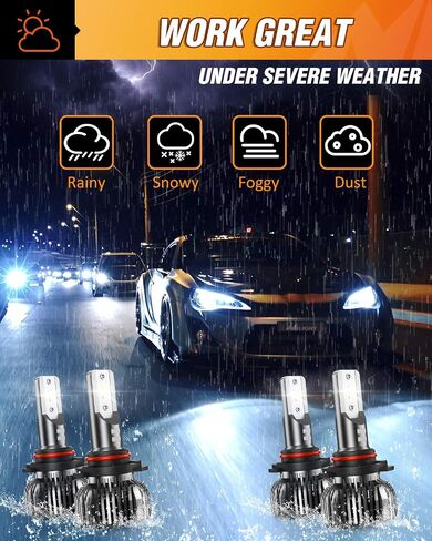 Nilight 9005 9006 LED LED KIT ، 350 ٪ أكثر إشراقًا ، ومصابيح شعاع عالية ومنخفض in Kuwait