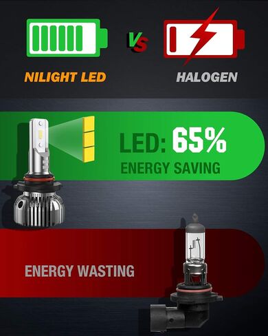 Nilight 9005 9006 LED LED KIT ، 350 ٪ أكثر إشراقًا ، ومصابيح شعاع عالية ومنخفض in Kuwait