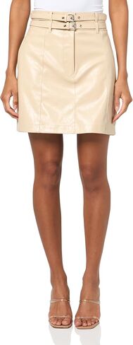 BOSS Women's Patent Leather Double Belt Mini Skirt in Saudi Arabia