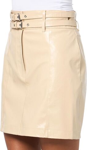 BOSS Women's Patent Leather Double Belt Mini Skirt in Saudi Arabia