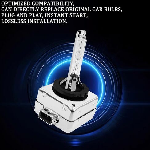 مصابيح المصابيح الأمامية D2S HID 2PCS 35W مصابيح مشرقة فائقة ، لمبة مصباح D2S D3S HID HID LIGHTS Original Lights 12V High Beam Low Plem Plubs مع قاعدة الدعامات المعدنية (D2S White) in Kuwait