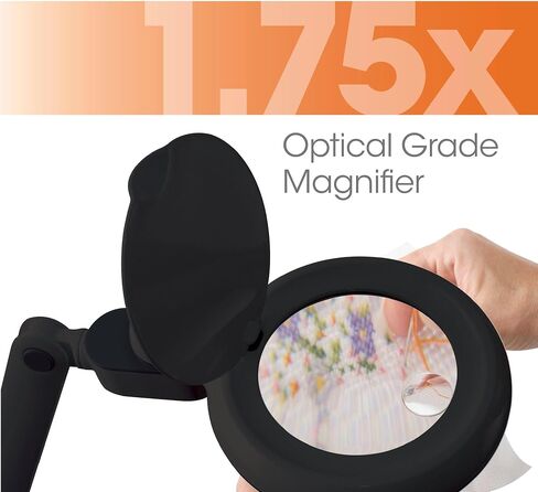 OttLite LED Space Saving Magnifier Desk Lamp – Optical Grade Magnification, Adjustable Arm, Pivoting Head, Portable to Travel, for Crafting & Needlework in Kuwait
