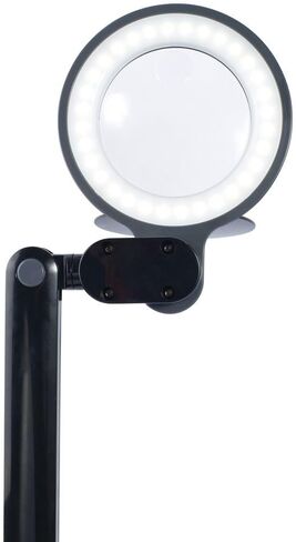 OttLite LED Space Saving Magnifier Desk Lamp – Optical Grade Magnification, Adjustable Arm, Pivoting Head, Portable to Travel, for Crafting & Needlework in Kuwait