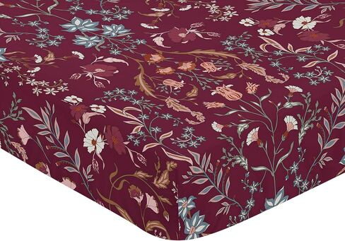 Sweet Jojo Designs Black Purple Boho Wildflower Vintage Finoral Girl Baby Crib Crib Sheet Infant Newborn Nustery Toddler Bed Room Standard Lavender Bohemian Farmhouse Botanical Cottagecore in Kuwait