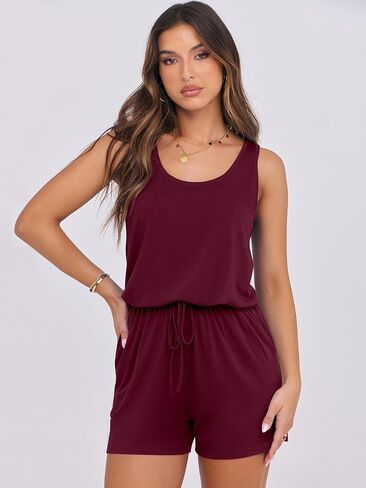 ANRABESS Womens Rompers Casual Dressy Sleeveless One Piece Shorts Jumpsuit Loose 2025 Summer Vacation Outfits Clothes in Saudi Arabia