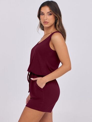 ANRABESS Womens Rompers Casual Dressy Sleeveless One Piece Shorts Jumpsuit Loose 2025 Summer Vacation Outfits Clothes in Saudi Arabia