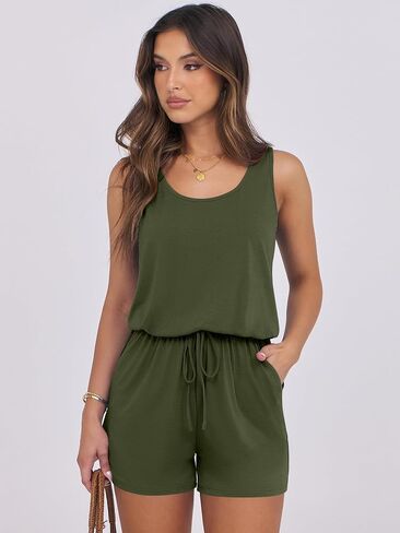 ANRABESS Womens Rompers Casual Dressy Sleeveless One Piece Shorts Jumpsuit Loose 2025 Summer Vacation Outfits Clothes in Saudi Arabia