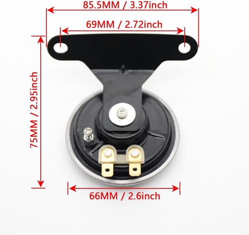 Lvee DL70-017 Universal Motorcycle Horns Horns Round Round Right مكبر صوت 12V 1.5A 105DB قرن صغير للدراجة النارية ATV Scooter UTV دراجة in Kuwait