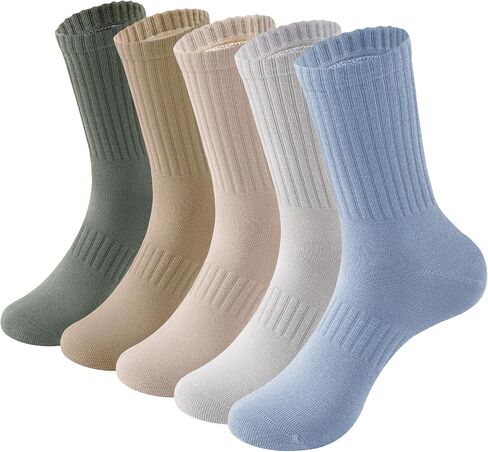 MAGIARTE Mens Athletic Cotton Crew Socks (no cushion) Moisture Wicking Breathable Sports and Casual Socks for Men 5 PACK in Kuwait