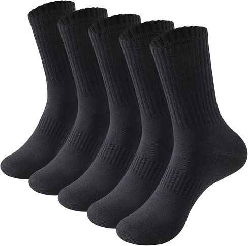MAGIARTE Mens Athletic Cotton Crew Socks (no cushion) Moisture Wicking Breathable Sports and Casual Socks for Men 5 PACK in Kuwait