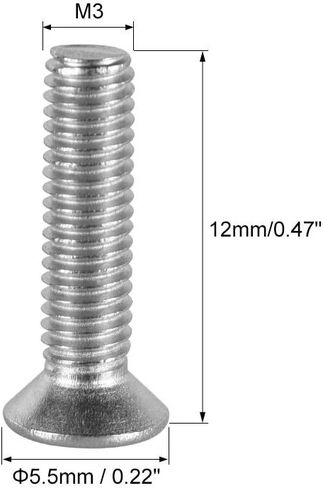مسامير آلة ذات رأس مسطح من uxcell M3x6mm، برغي متقاطع فيليبس، 304 من الفولاذ المقاوم للصدأ، مسامير تثبيت 100 قطعة in Saudi Arabia