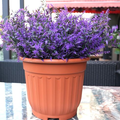 Artificial Plants Outdoor, 20PCS Lavender Artificial Flowers,Fake Plastic Flowers,UV Resistant Fake Flowers for Outside Indoor Porch Patio Window Box Planter Home Decor (Purple) in Saudi Arabia