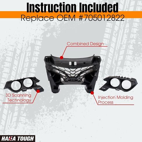 HAKA TOUGH Front Fascia for Can-Am Outlander, Combination Front Brush Guard Bumper Facia for Can Am Outlander 570 650 800 850 1000 2012-2022, Replace #705012822 in Saudi Arabia