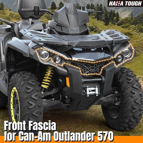 HAKA TOUGH Front Fascia for Can-Am Outlander, Combination Front Brush Guard Bumper Facia for Can Am Outlander 570 650 800 850 1000 2012-2022, Replace #705012822 in Saudi Arabia