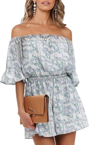 إكسلورا للسيدات الصيفية رومبير فستان قبالة الكتف الكشك in Kuwait