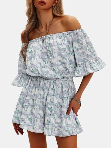 إكسلورا للسيدات الصيفية رومبير فستان قبالة الكتف الكشك in Kuwait