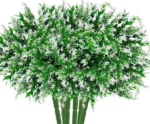 Artificial Plants Outdoor, 20PCS Lavender Artificial Flowers,Fake Plastic Flowers,UV Resistant Fake Flowers for Outside Indoor Porch Patio Window Box Planter Home Decor (Purple) in Saudi Arabia