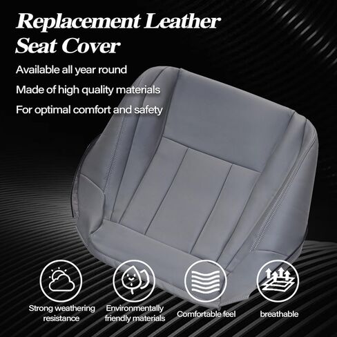 Front Driver or Passenger Side Bottom Leather Seat Cover Gray Compatible with Toyota 4Runner 1996 1997 1998 1999 2000 2001 in Kuwait