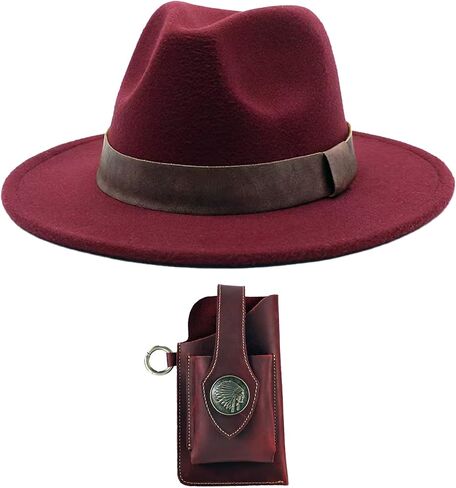 Fedora Hats for Men with Phone Bag Set - Perfect Mens Fedoras & Fashionable Fedoras for Men in Saudi Arabia