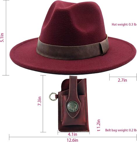 Fedora Hats for Men with Phone Bag Set - Perfect Mens Fedoras & Fashionable Fedoras for Men in Saudi Arabia