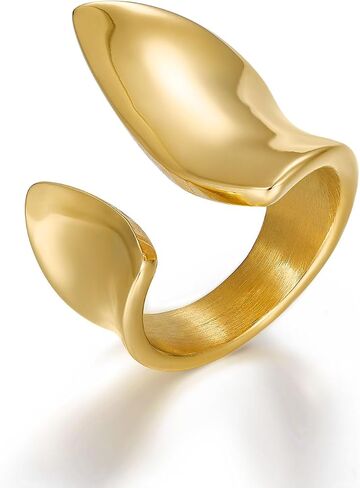 Unique Geometric Jewelry Solid Stainless Steel Square/Multilayer Bar Minimal Statement Ring for Women in Kuwait