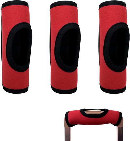 Wanty Neoprene Luggage Handle Wrap, Luggage Handle Wraps for Suitcase, Luggage Tags Identifiers with Hollow Design for Travel Accessories (3 PCS Red) in Kuwait