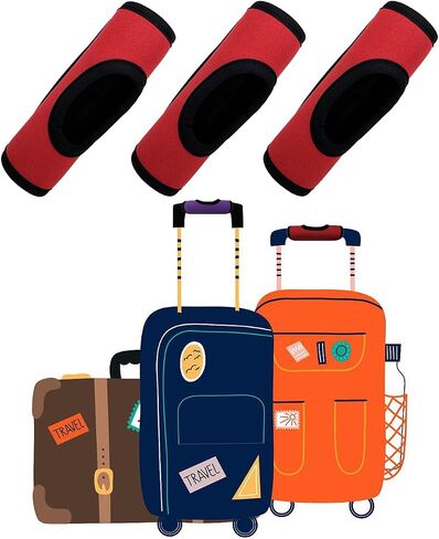 Wanty Neoprene Luggage Handle Wrap, Luggage Handle Wraps for Suitcase, Luggage Tags Identifiers with Hollow Design for Travel Accessories (3 PCS Red) in Kuwait