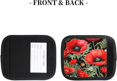 Luggage Handle Wraps Red Poppy Flowers Pattern Luggage Identifiers Soft Neoprene Luggage Handle Wraps For Suitcase Trolley Handle Grip Cover 2 Pack Luggage Tags in Kuwait