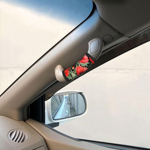 Luggage Handle Wraps Red Poppy Flowers Pattern Luggage Identifiers Soft Neoprene Luggage Handle Wraps For Suitcase Trolley Handle Grip Cover 2 Pack Luggage Tags in Kuwait
