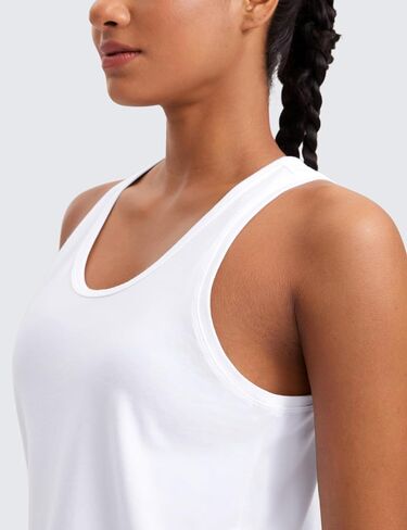CRZ YOGA Pima Cotton Scoop Neck Tank Racerback Workout Tops for Women Soft Casual Basic Sleeveless Shirts in Saudi Arabia