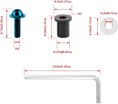 10PCS Motorcycle Windshield Bolts Screws Kit, Aluminum Alloy Motorbike Windscreen Body Mounting Bolts Nuts, Compatible with Motorcycle Cowls Well Nuts Fairing Fasteners Screw (Blue) in Kuwait